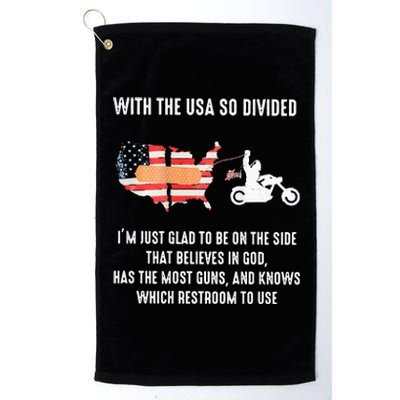 Bigfoot Biker With The Usa So Divided Platinum Collection Golf Towel