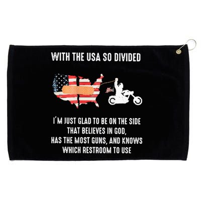 Bigfoot Biker With The Usa So Divided Grommeted Golf Towel