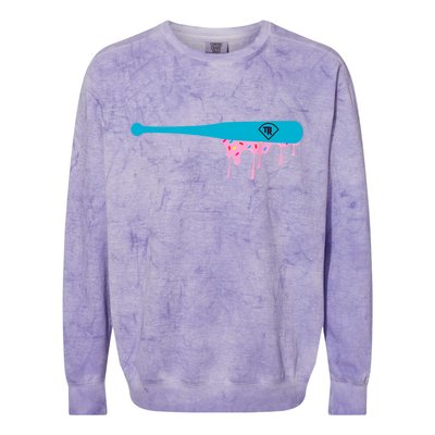 Baseball Bat With Sprinkles Drip Colorblast Crewneck Sweatshirt