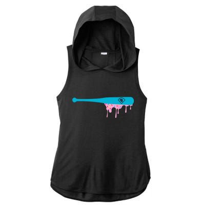 Baseball Bat With Sprinkles Drip Ladies PosiCharge Tri-Blend Wicking Draft Hoodie Tank