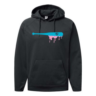 Baseball Bat With Sprinkles Drip Performance Fleece Hoodie