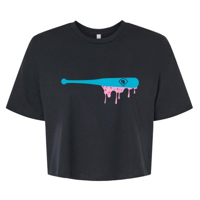 Baseball Bat With Sprinkles Drip Bella+Canvas Jersey Crop Tee