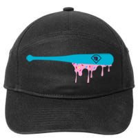 Baseball Bat With Sprinkles Drip 7-Panel Snapback Hat