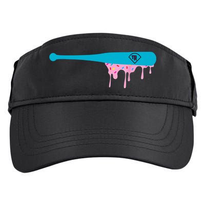 Baseball Bat With Sprinkles Drip Adult Drive Performance Visor