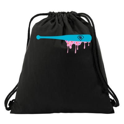 Baseball Bat With Sprinkles Drip Drawstring Bag