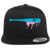 Baseball Bat With Sprinkles Drip Flat Bill Trucker Hat