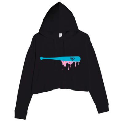 Baseball Bat With Sprinkles Drip Crop Fleece Hoodie