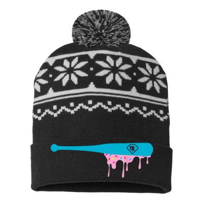 Baseball Bat With Sprinkles Drip USA-Made Snowflake Beanie