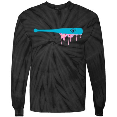 Baseball Bat With Sprinkles Drip Tie-Dye Long Sleeve Shirt