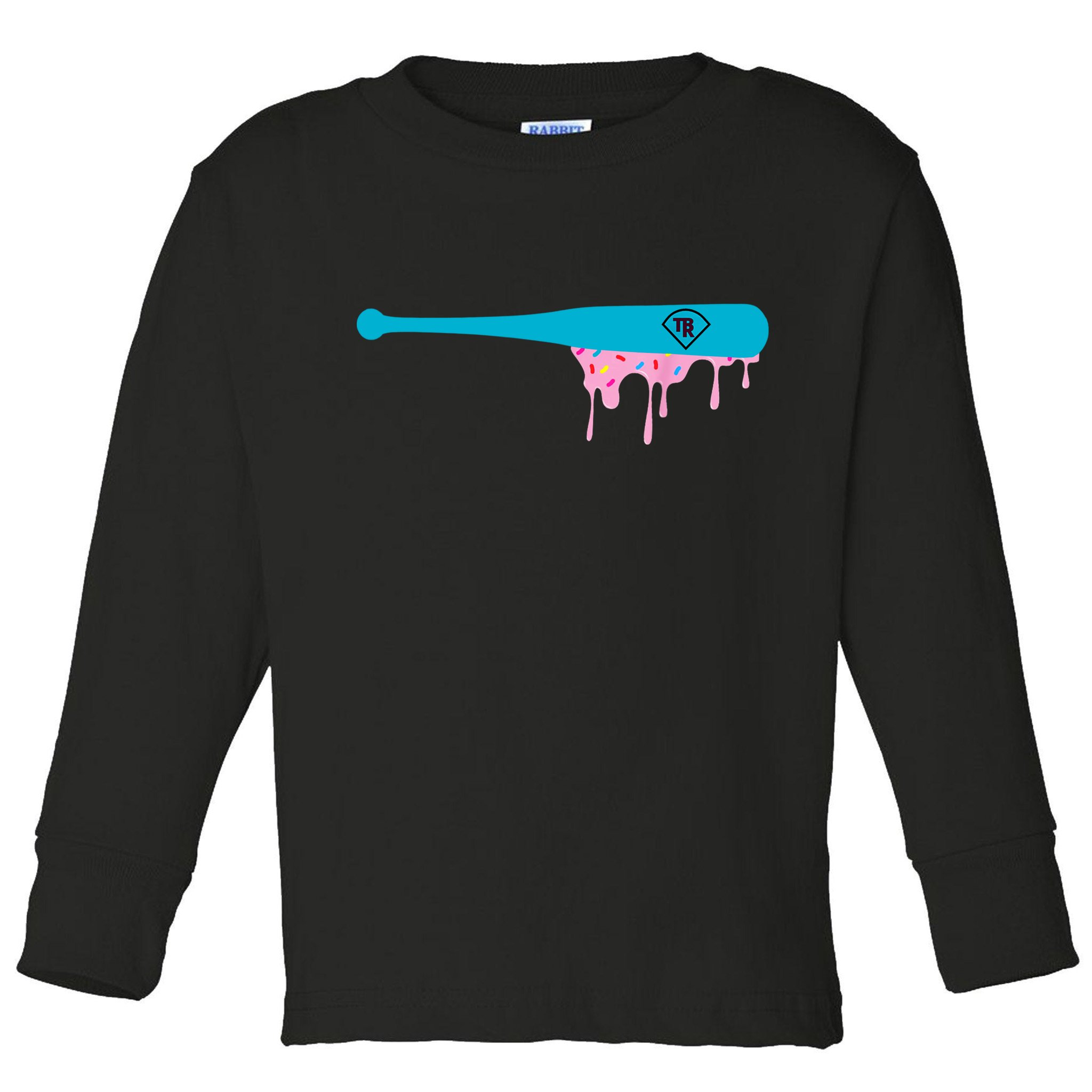Baseball Bat With Sprinkles Drip Toddler Long Sleeve Shirt