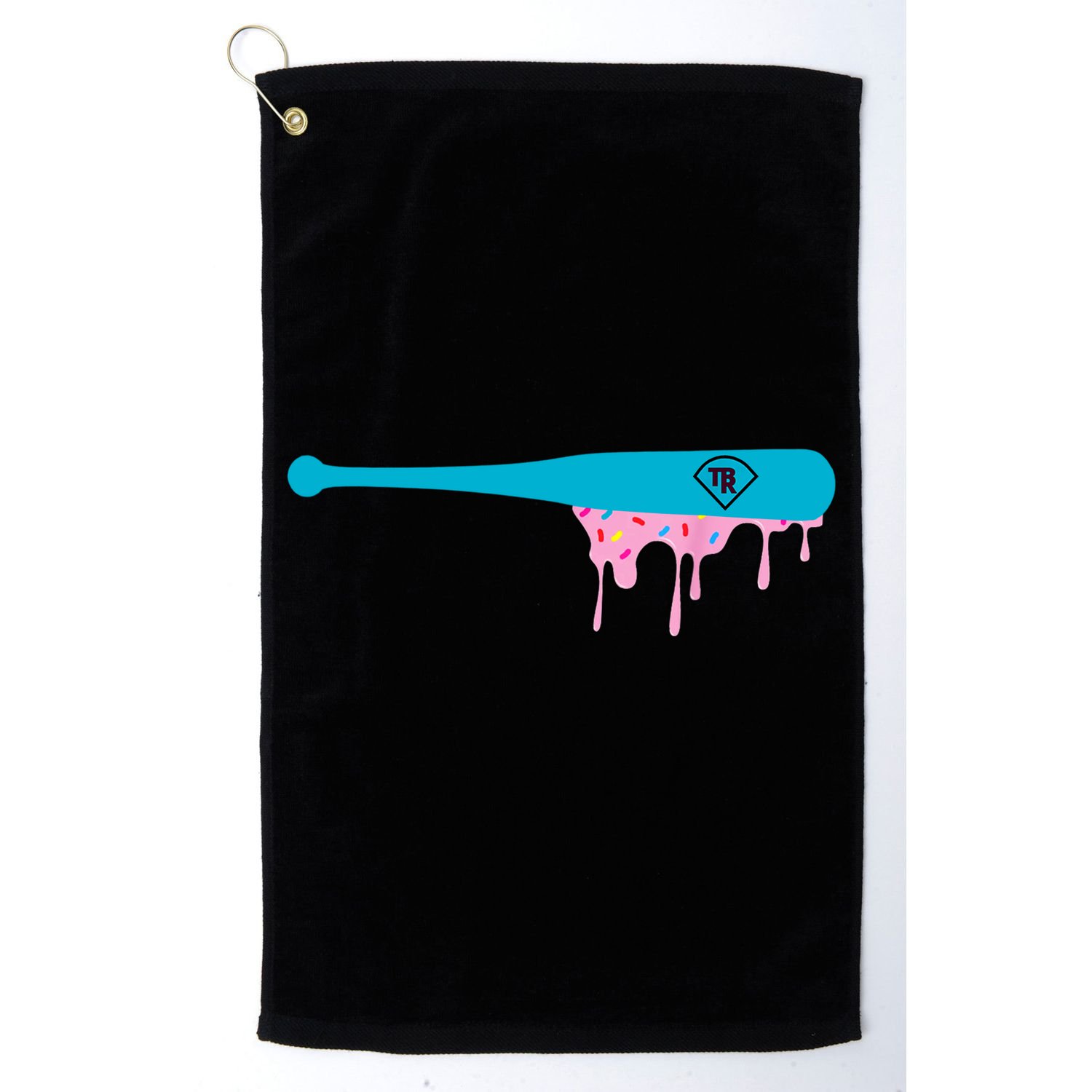 Baseball Bat With Sprinkles Drip Golf Towel