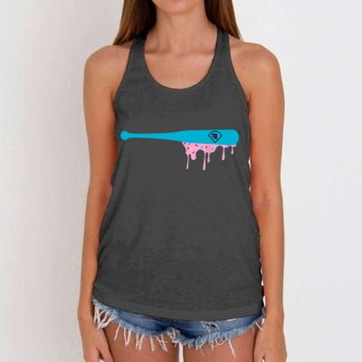 Baseball Bat With Sprinkles Drip Women's Knotted Racerback Tank