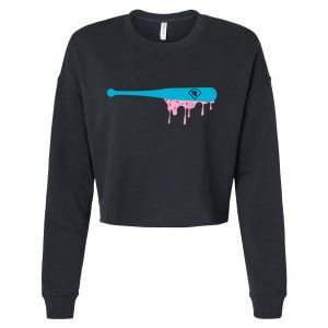 Baseball Bat With Sprinkles Drip Cropped Pullover Crew