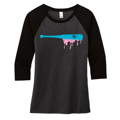 Baseball Bat With Sprinkles Drip Women's Tri-Blend 3/4-Sleeve Raglan Shirt