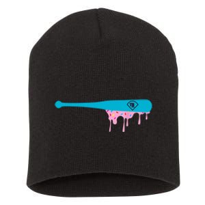 Baseball Bat With Sprinkles Drip Short Acrylic Beanie