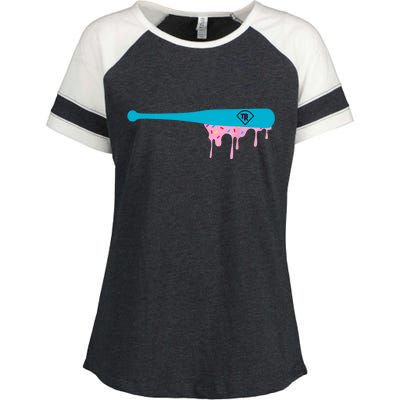 Baseball Bat With Sprinkles Drip Enza Ladies Jersey Colorblock Tee