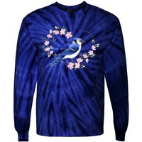 Bird Bird Watching Bird Watcher Birder Blue Jay Flower Heart Tie-Dye Long Sleeve Shirt