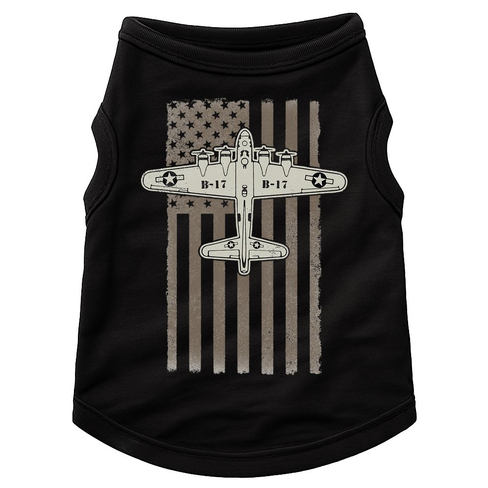 B17 Bomber WW2 Plane Aircraft USA Flag Veteran Pilot Gift Doggie Tank