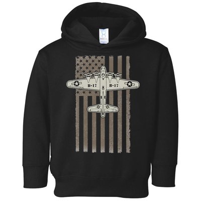 B17 Bomber WW2 Plane Aircraft USA Flag Veteran Pilot Gift Toddler Hoodie