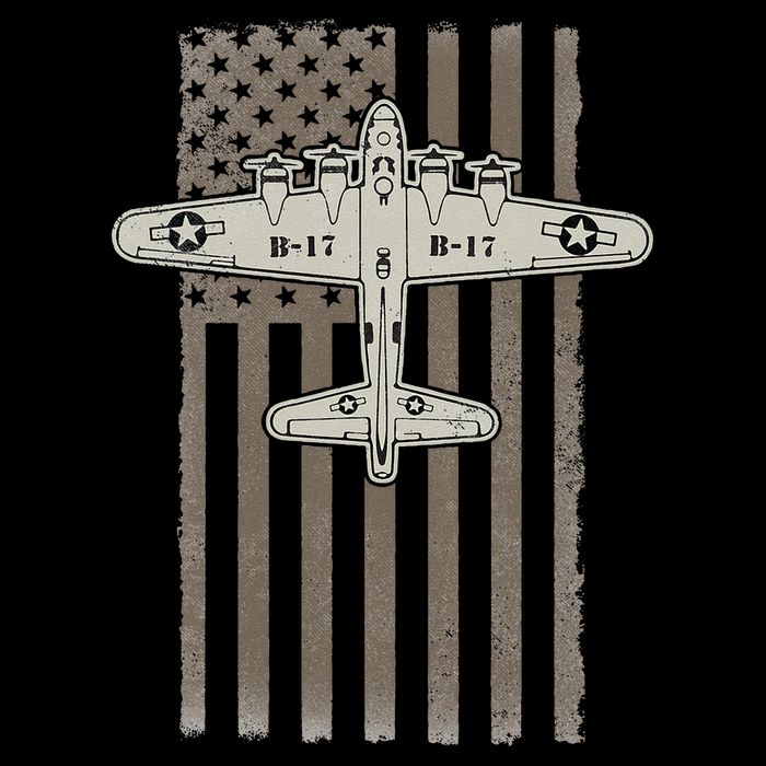 B17 Bomber WW2 Plane Aircraft USA Flag Veteran Pilot Gift Women's Crop Top Tee