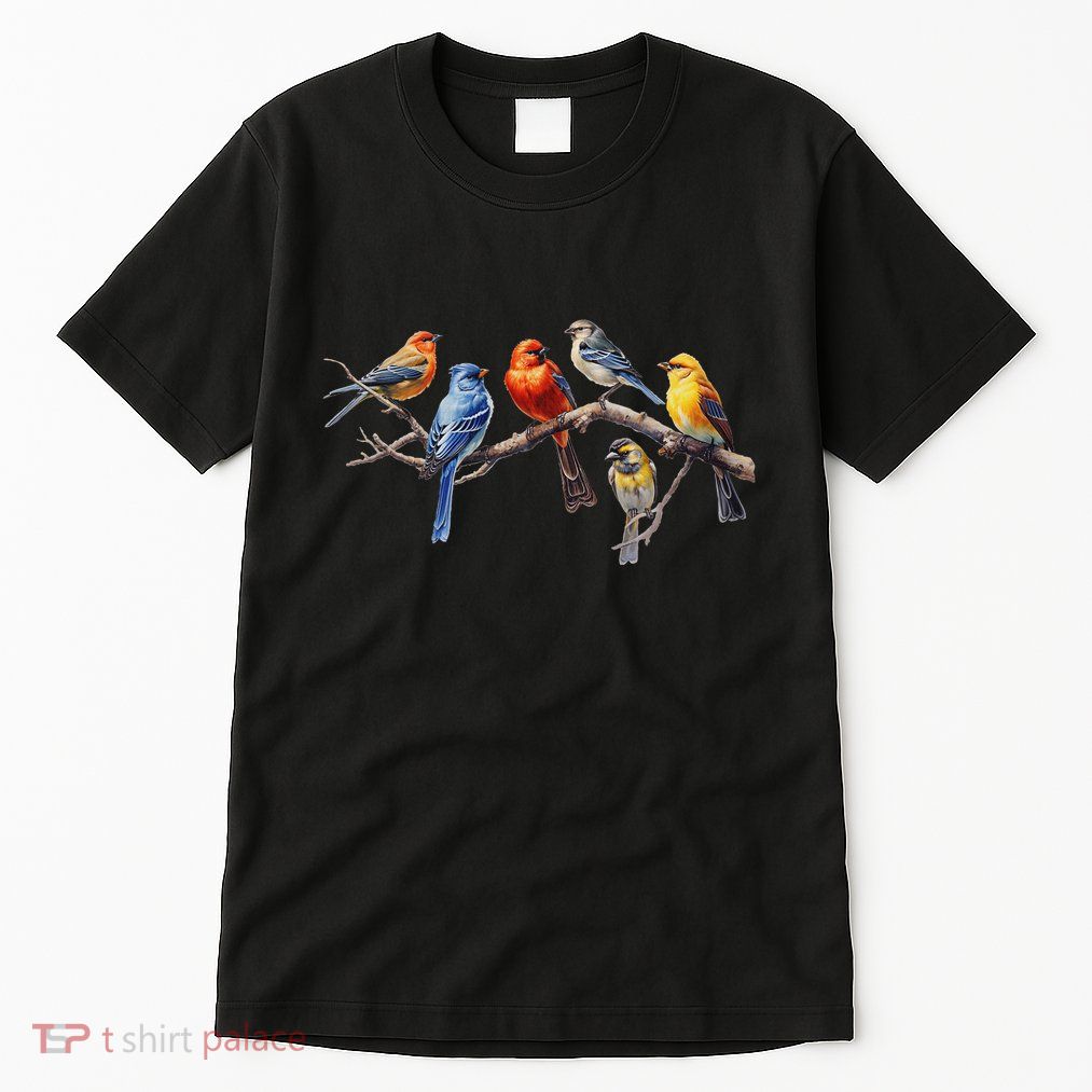 Backyard Bird Watching Watcher Birds On A Branch Birder Tall T-Shirt