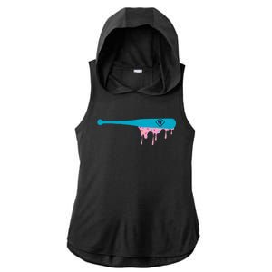 Baseball Bat With Sprinkles Drip Ladies PosiCharge Tri-Blend Wicking Draft Hoodie Tank