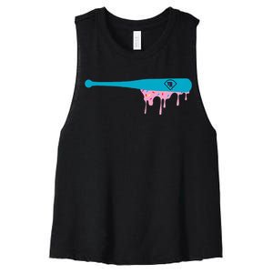 Baseball Bat With Sprinkles Drip Women's Racerback Cropped Tank