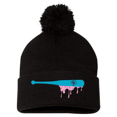 Baseball Bat With Sprinkles Drip Pom Pom 12in Knit Beanie