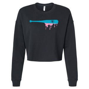 Baseball Bat With Sprinkles Drip Cropped Pullover Crew