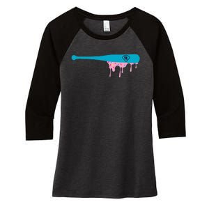 Baseball Bat With Sprinkles Drip Women's Tri-Blend 3/4-Sleeve Raglan Shirt