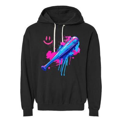 Baseball Bat With Sprinkles Drip Garment-Dyed Fleece Hoodie