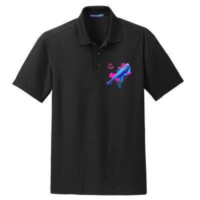 Baseball Bat With Sprinkles Drip Dry Zone Grid Polo