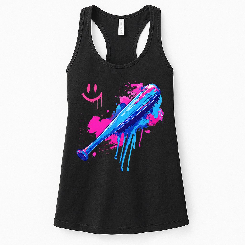 Baseball Bat With Sprinkles Drip Womens Tank Top
