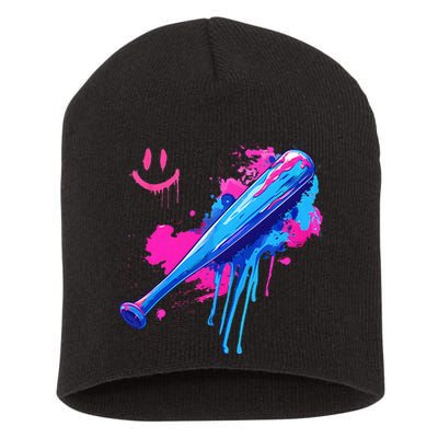 Baseball Bat With Sprinkles Drip Short Acrylic Beanie