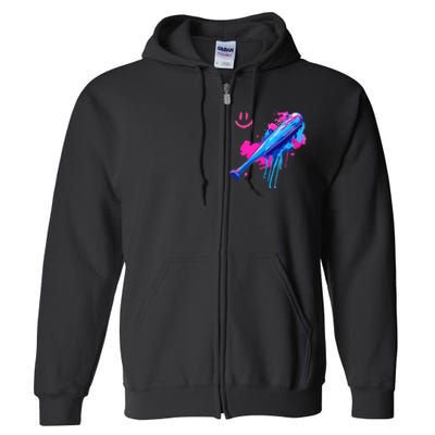 Baseball Bat With Sprinkles Drip Full Zip Hoodie