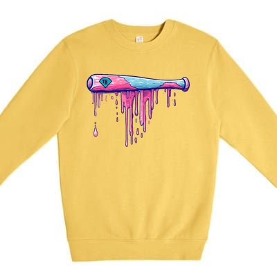 Baseball Bat With Sprinkles Drip Premium Crewneck Sweatshirt