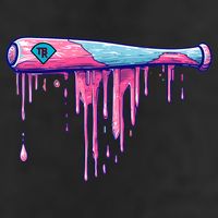 Baseball Bat With Sprinkles Drip 7 Panel Mesh Trucker Snapback Hat