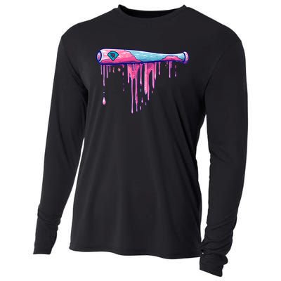 Baseball Bat With Sprinkles Drip Cooling Performance Long Sleeve Crew