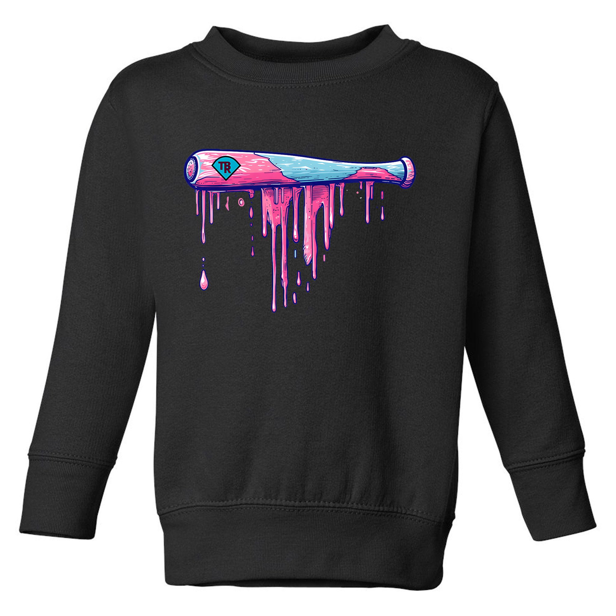Baseball Bat With Sprinkles Drip Toddler Sweatshirt