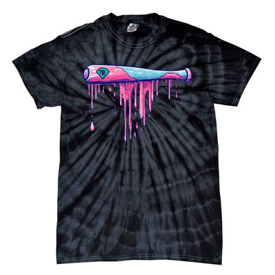 Baseball Bat With Sprinkles Drip Tie-Dye T-Shirt