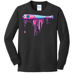 Baseball Bat With Sprinkles Drip Kids Long Sleeve Shirt