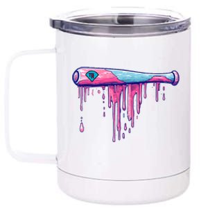 Baseball Bat With Sprinkles Drip 12 oz Stainless Steel Tumbler Cup