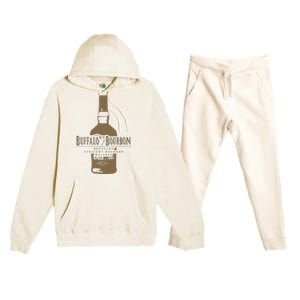 Buffalo Bourbon Whiskey Bottle Large Logo Premium Hooded Sweatsuit Set