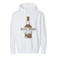 Buffalo Bourbon Whiskey Bottle Large Logo Garment-Dyed Fleece Hoodie