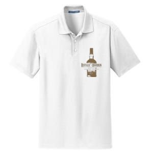 Buffalo Bourbon Whiskey Bottle Large Logo Dry Zone Grid Polo