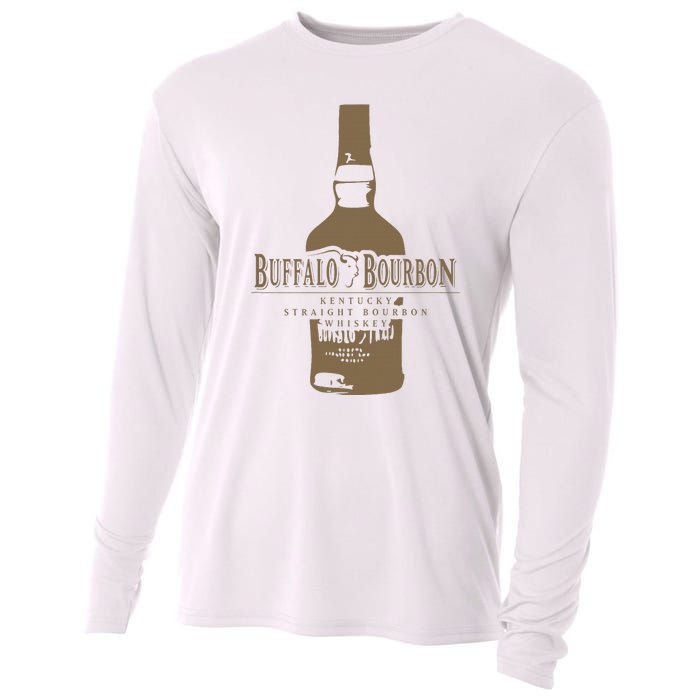 Buffalo Bourbon Whiskey Bottle Large Logo Cooling Performance Long Sleeve Crew