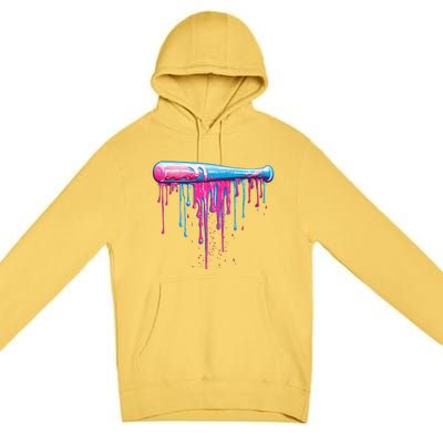 Baseball Bat With Sprinkles Drip Gift Premium Pullover Hoodie