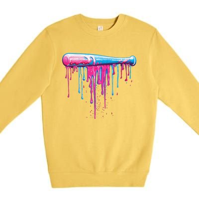 Baseball Bat With Sprinkles Drip Gift Premium Crewneck Sweatshirt