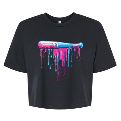 Baseball Bat With Sprinkles Drip Gift Bella+Canvas Jersey Crop Tee