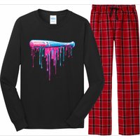 Baseball Bat With Sprinkles Drip Gift Long Sleeve Pajama Set